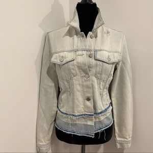 J Brand denim distressed ripped jacket size S